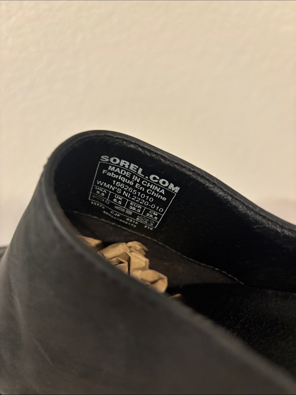 Sorel Black Addington Mule boots SZ 8.5 stacked heel slip on waterproof leather - Picture 8 of 12